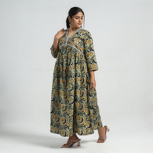 Batik Printed Cotton Flared Dress