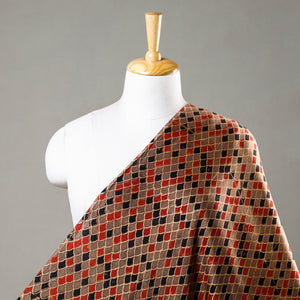 Ajrakh Hand Block Printed Modal Silk Fabric