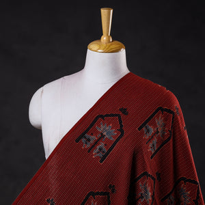 Ajrakh Hand Block Printed Kantha Stitched Cotton Fabric