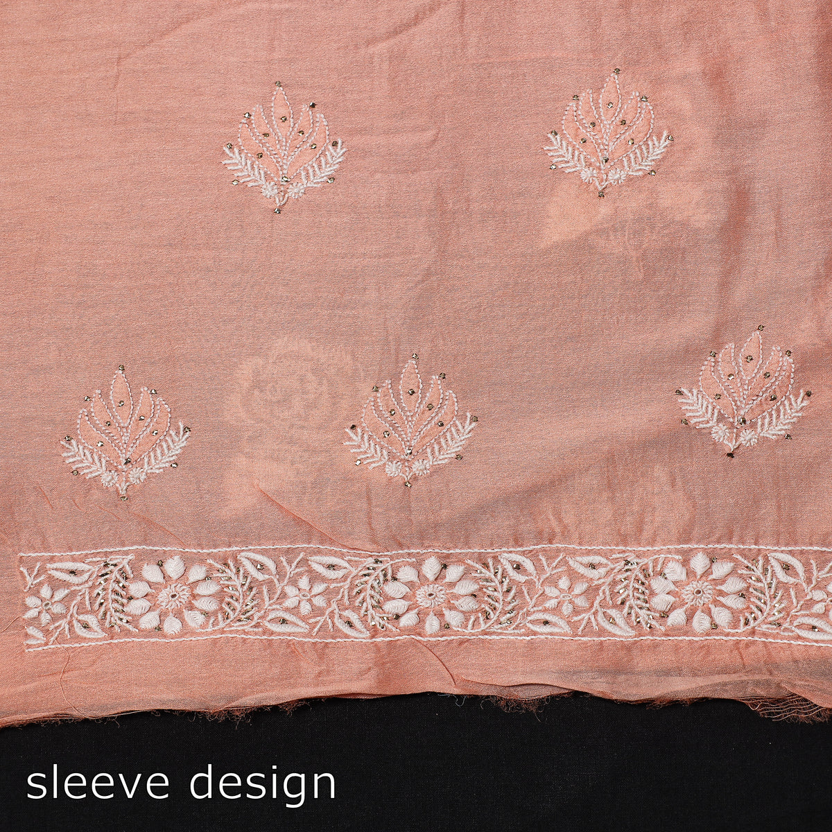 2pc Lucknow Chikankari Hand Embroidery Organza Silk Handloom Suit Material Set