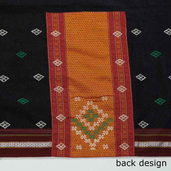 Blue - Ilkal Kasuti Embroidery Cotton 3pc Unstitched Dress Material with Border 23