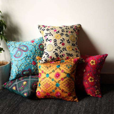Phulkari Embroidered Cushion Covers