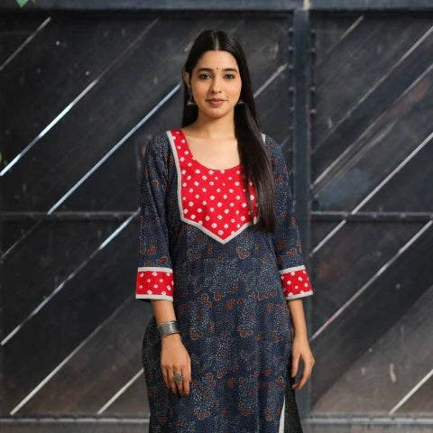 Ajrakh Block Printed Kurtis
