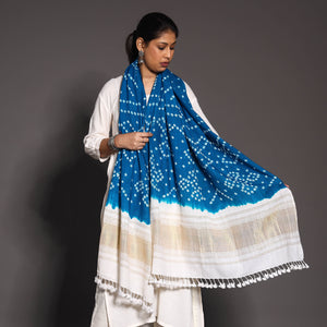Kutch Handwoven Bandhani Tie-Dye Pure Woolen Shawl