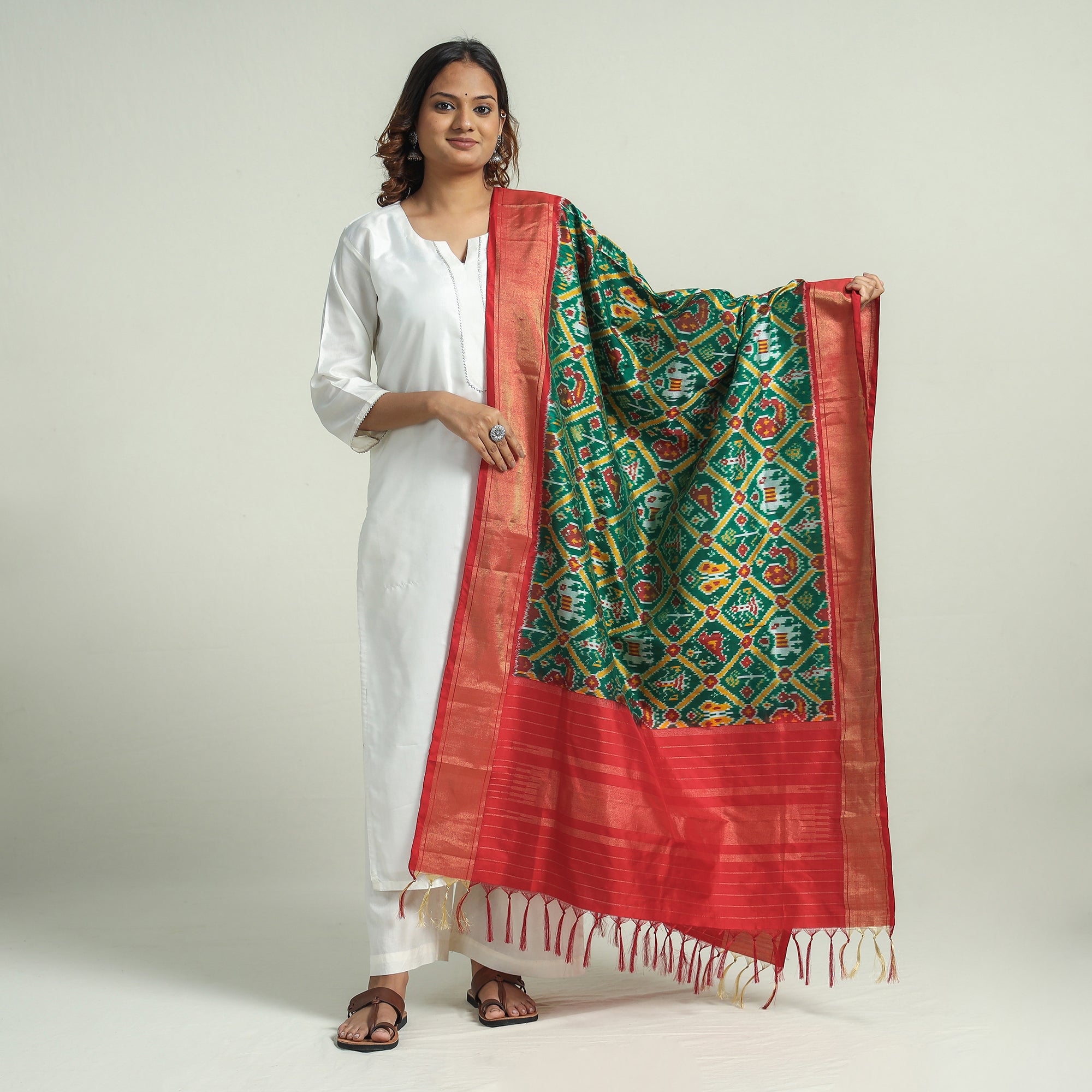 Ikkat pattu dupattas clearance with price