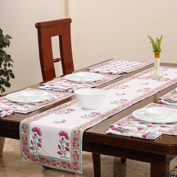Buy Dining Table Runners, Mats & Napkins in Sanganeri Block Printing