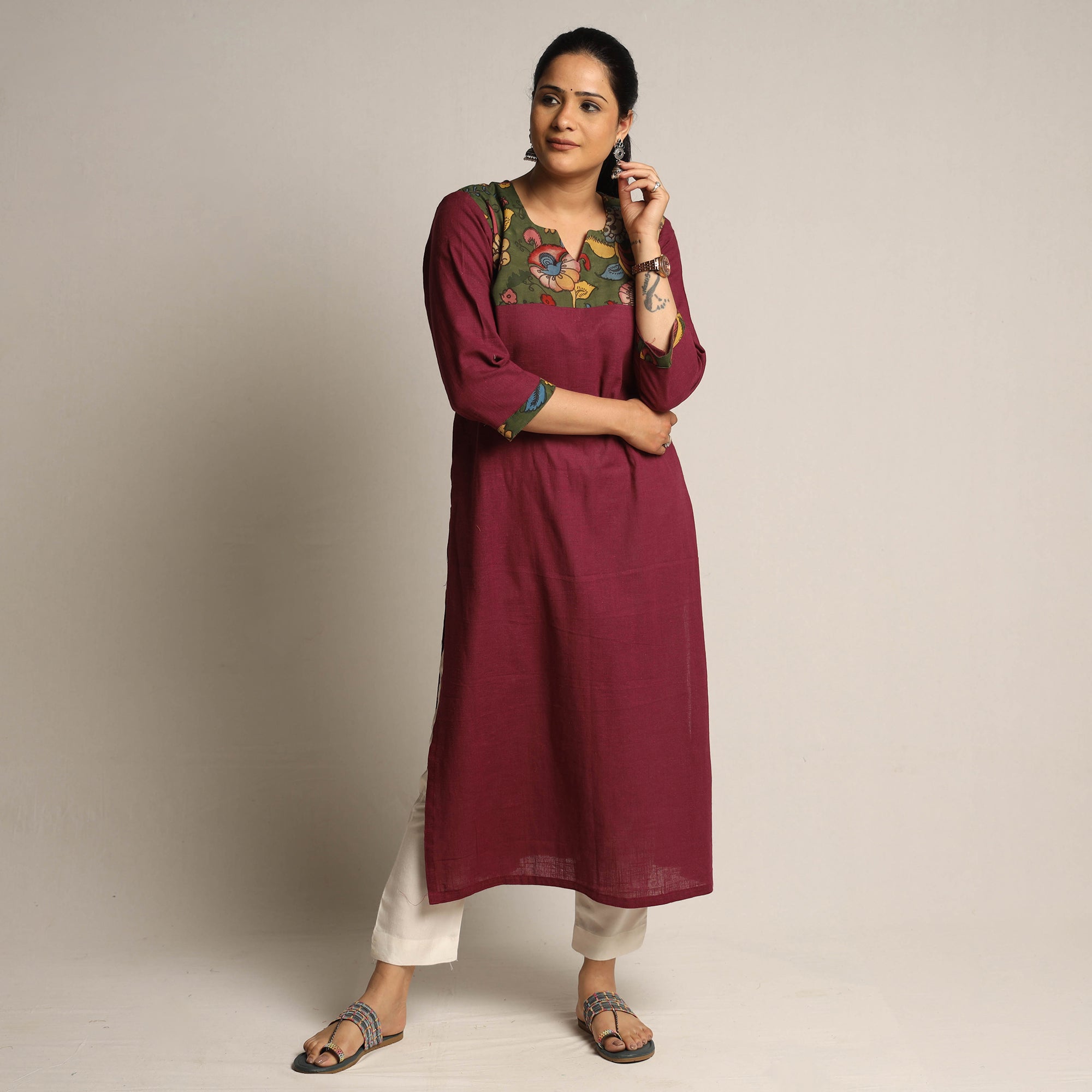 LIMITED EDITION~ Black Kalamkari kurti with Palazzo pants ❣️ . Details- ❣️  Fabric- kalamkari handloom cotton ❣️ Length 40-42 inches ❣️… | Instagram