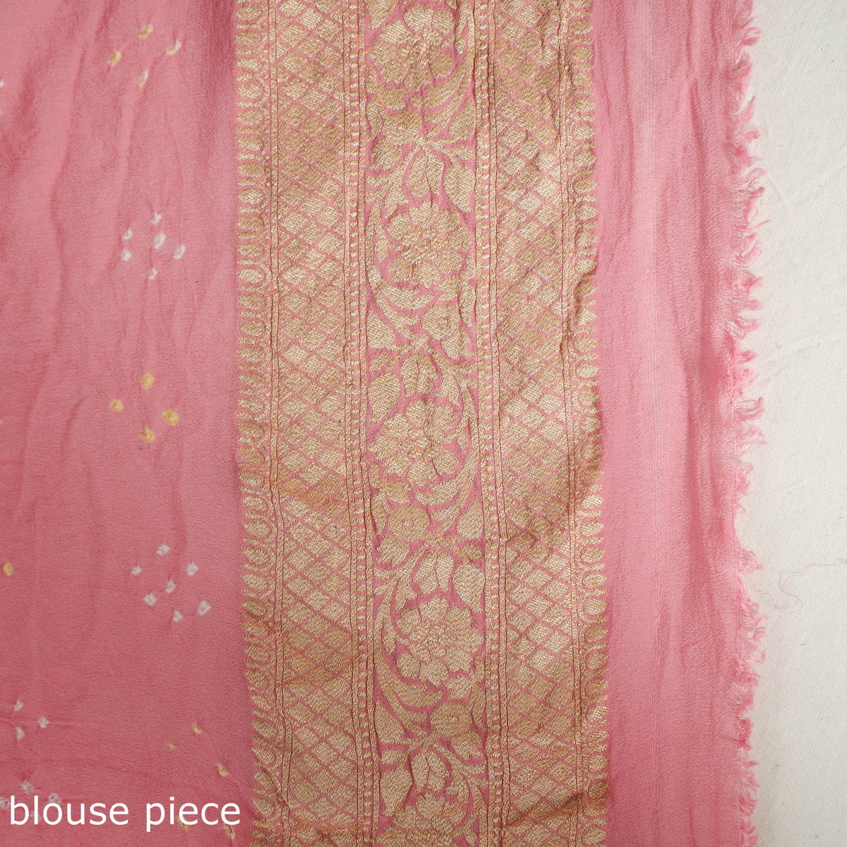 Kutch Bandhani Tie-Dye Pure Georgette Banarasi Neem Zari Jaal Saree