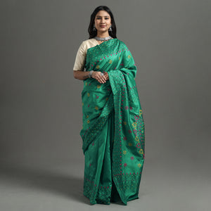 Bengal Nakshi Kantha Embroidery Silk Saree