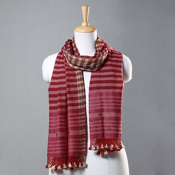 Beige - Kutch Bhujodi Handwoven Merino Wool x Tussar Silk Stole 190