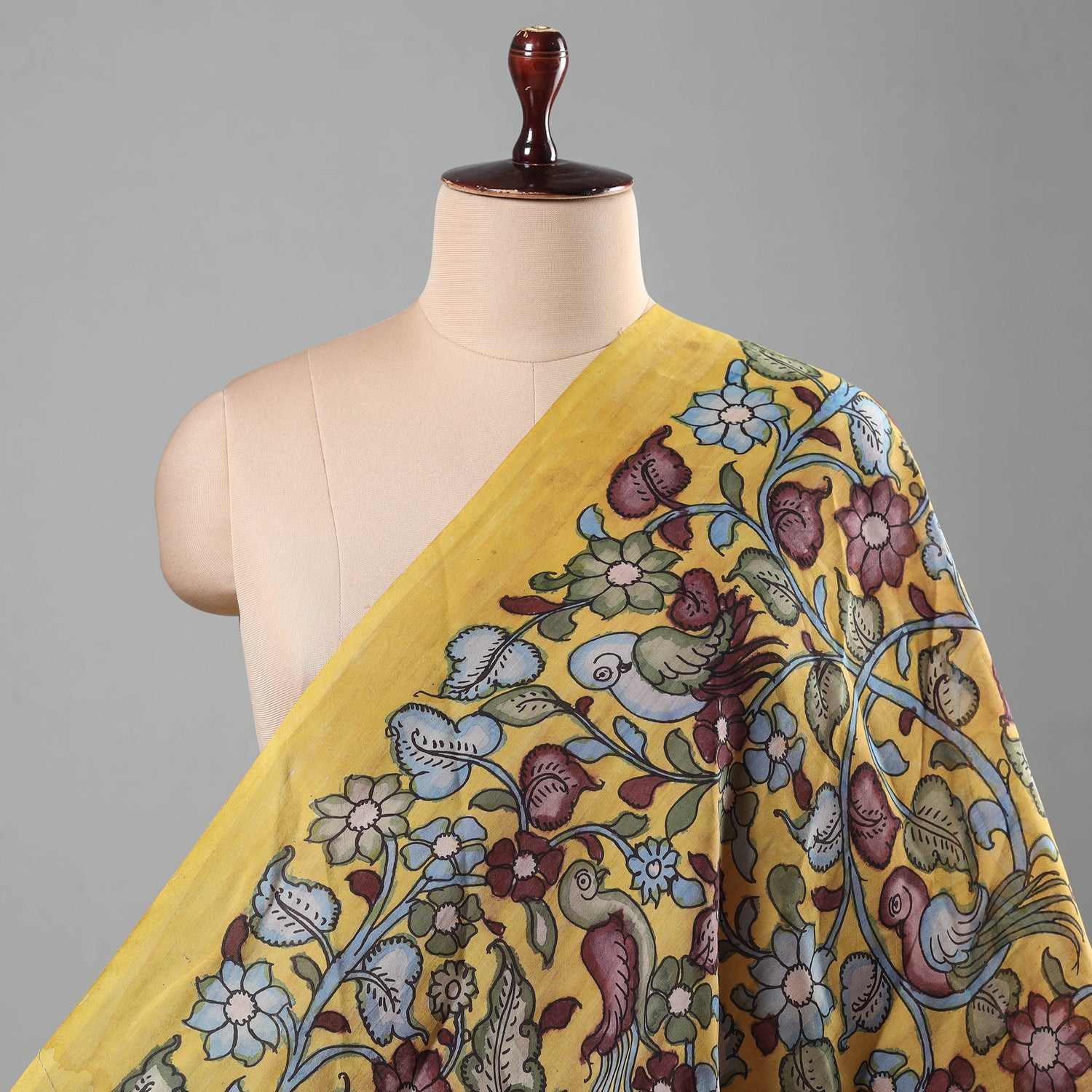 Light Pink - Srikalahasti Kalamkari Patchwork Plain Linen Cotton Long Straight Kurta 29