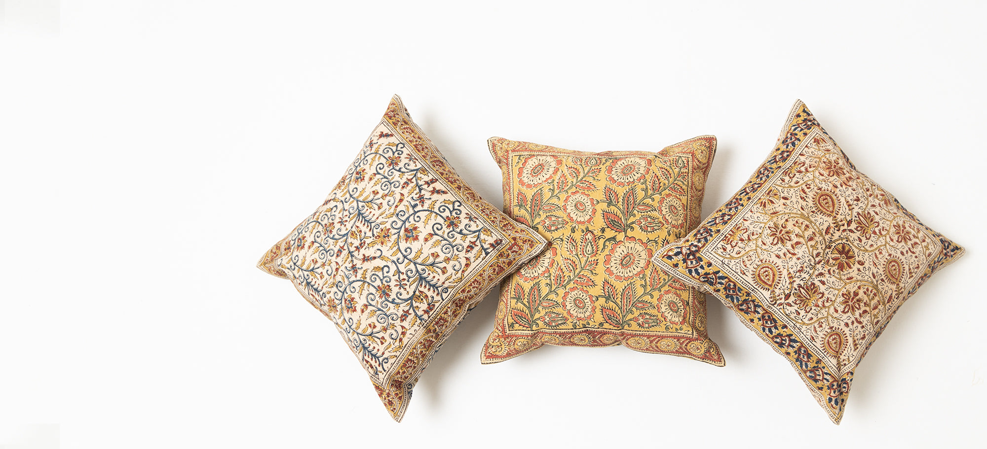 Multicolor - Kalamkari Block Print Cotton Cushion Cover 98 main image 1
