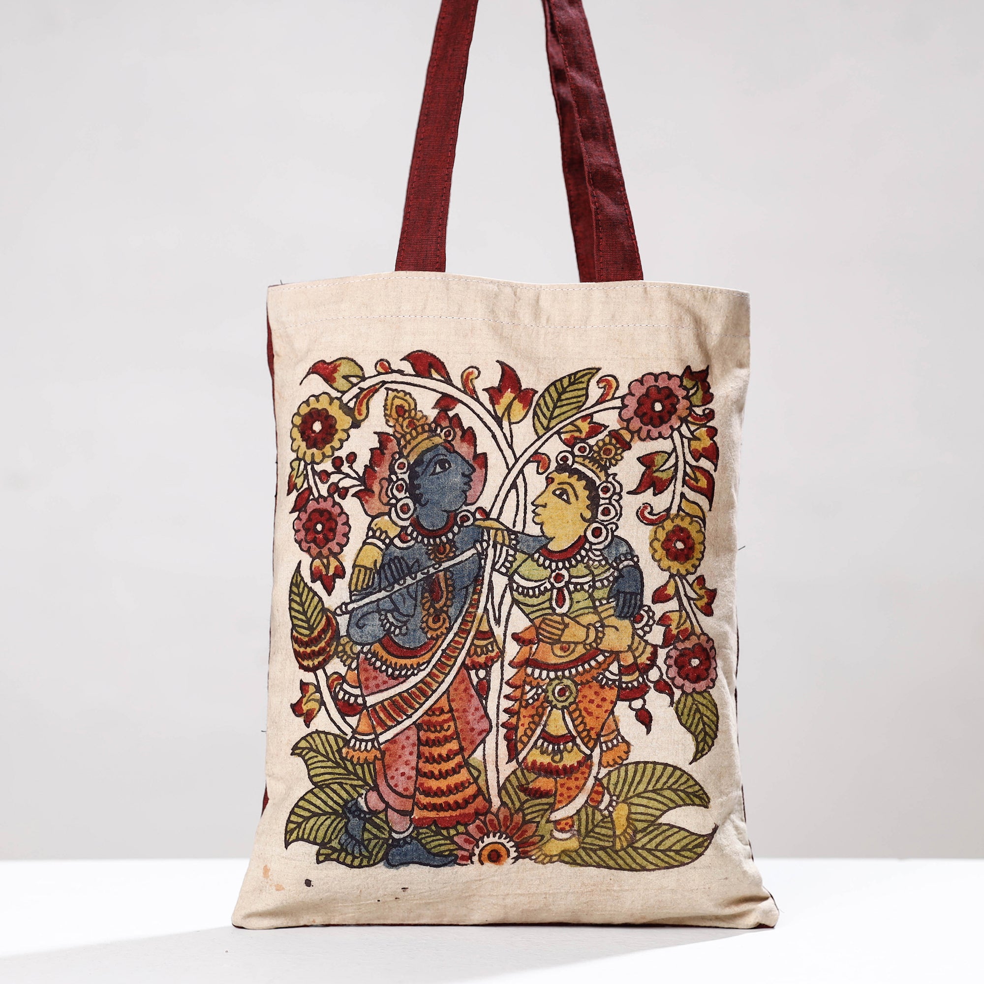 Buy Handpainted Kalamkari Cotton Jhola Bag Online at iTokri