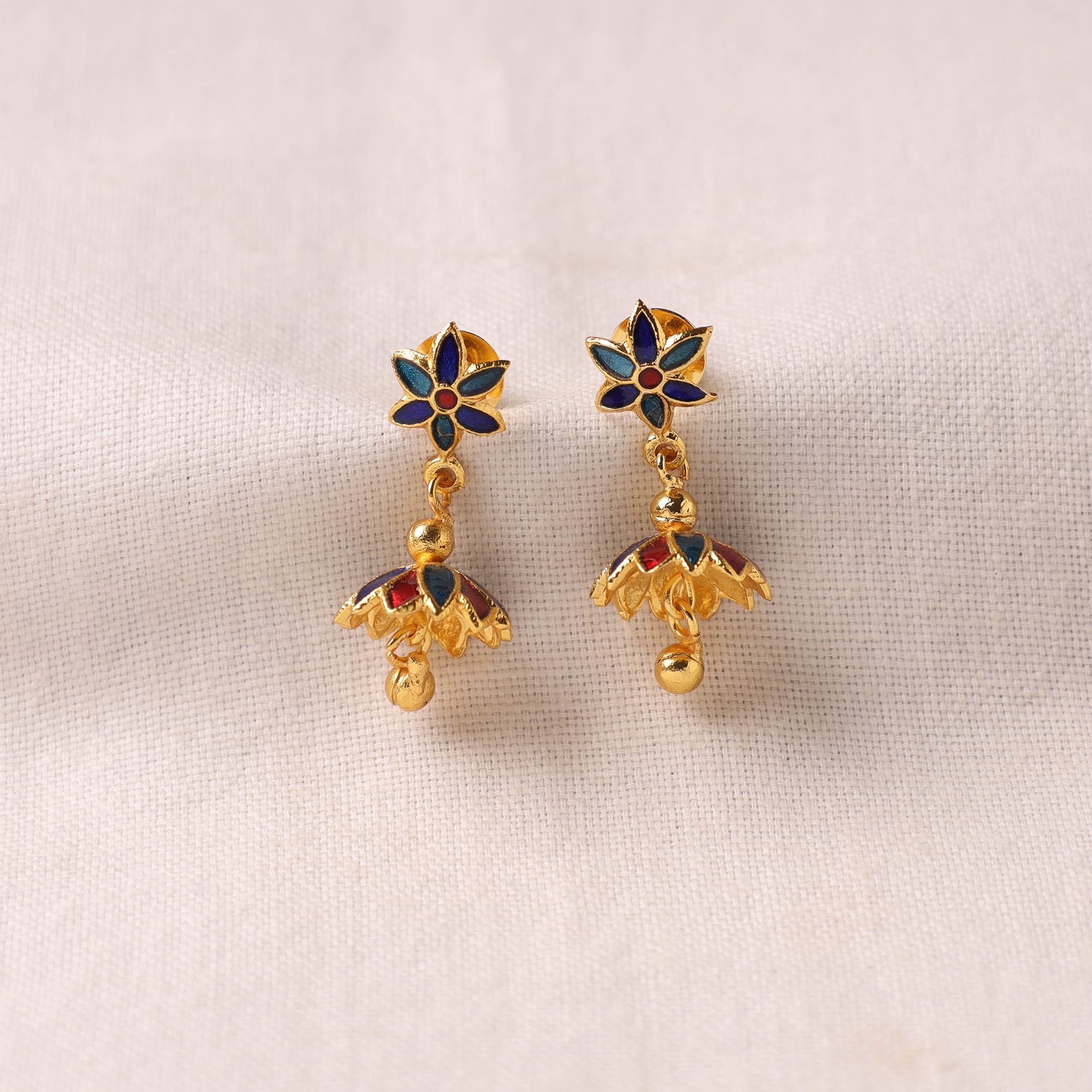 Order Grey Colour Meenakari Earrings Online From Golden GirlDurgapur