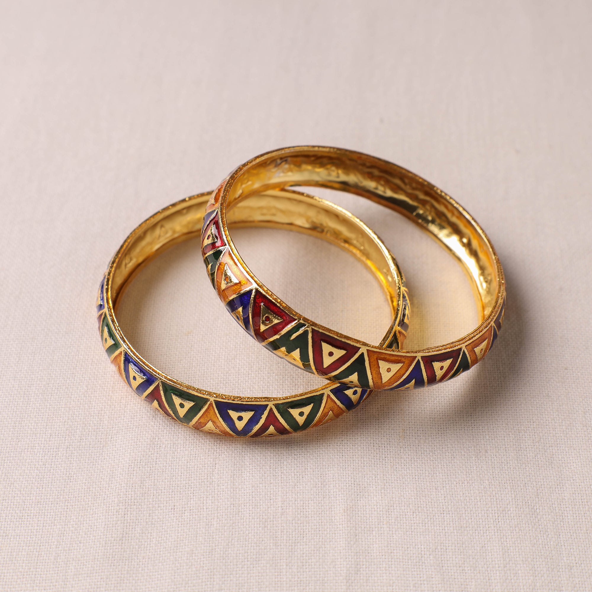 Handcrafted Paka Meenakari Bangle Set of 2