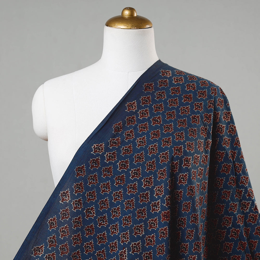 Ajrakh Hand Block Printed Cotton Fabric