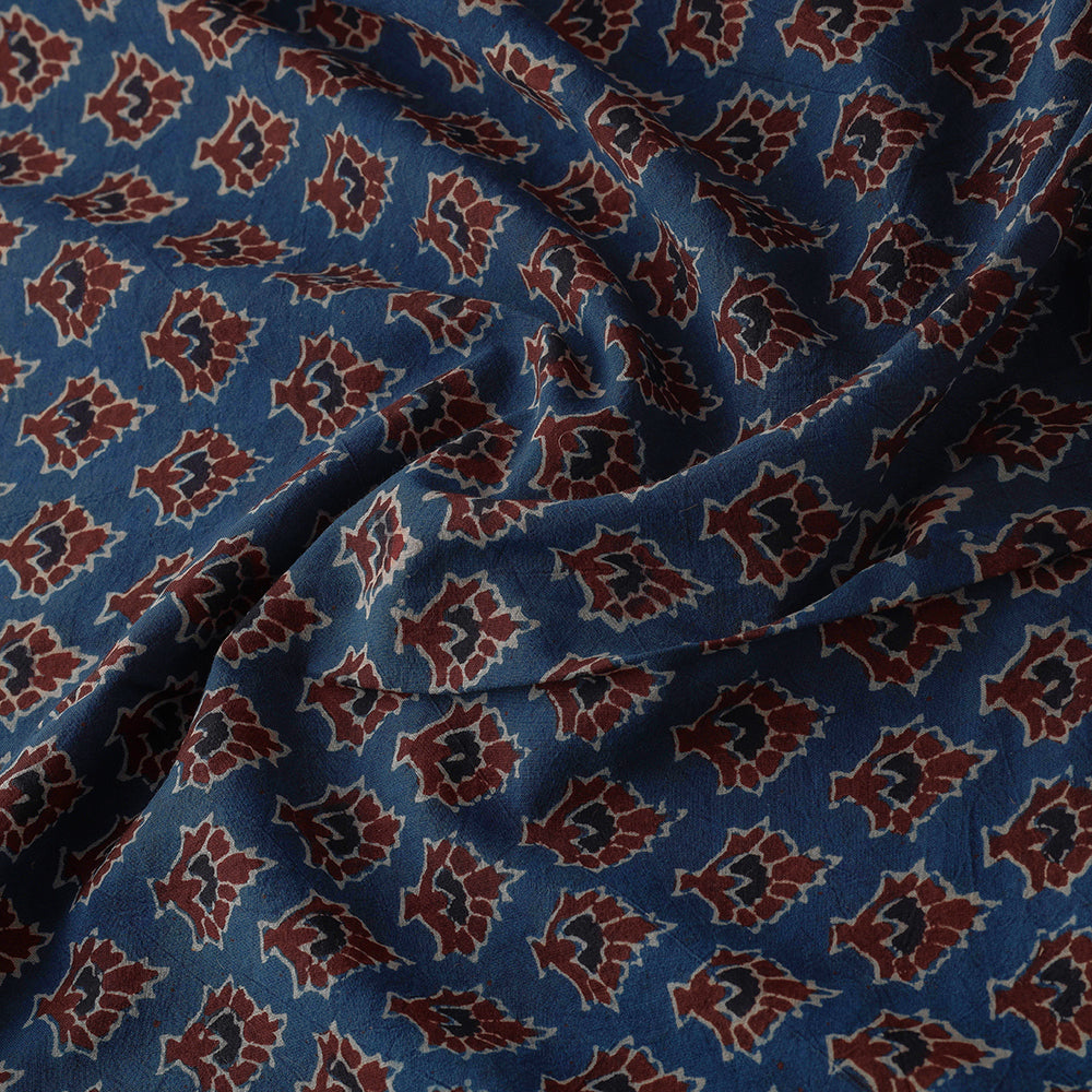 Ajrakh Hand Block Printed Cotton Fabric