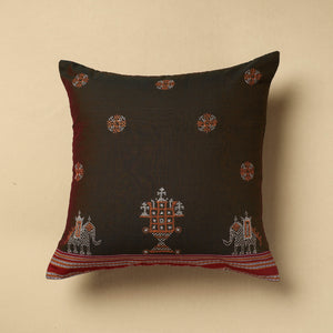Gavanti Kasuti Embroidery Cotton Cushion Cover (16 x 16 in)