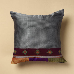 Gavanti Kasuti Embroidery Khun Cotton Cushion Cover (16 x 16 in)