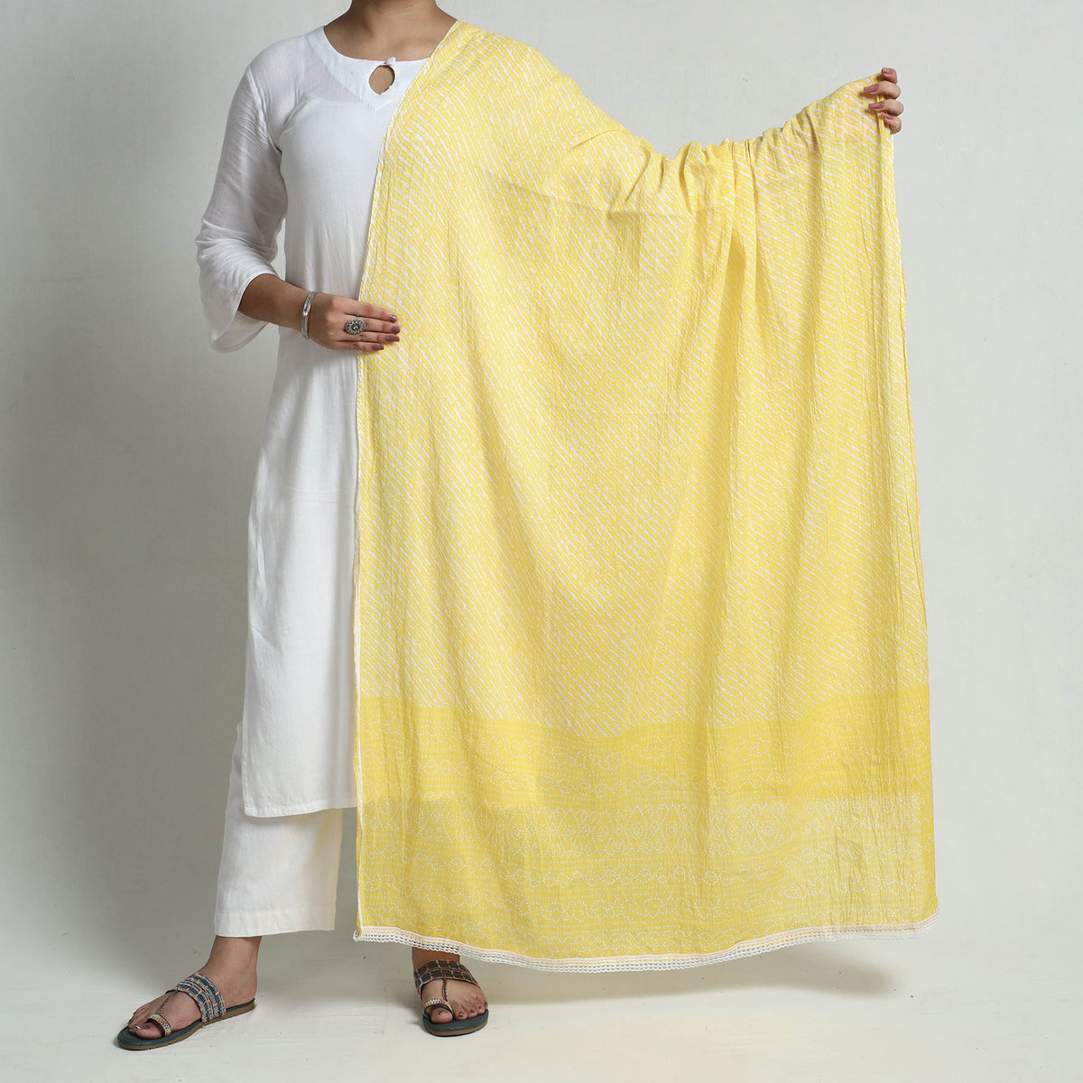 Hand Printed Cotton Dupatta