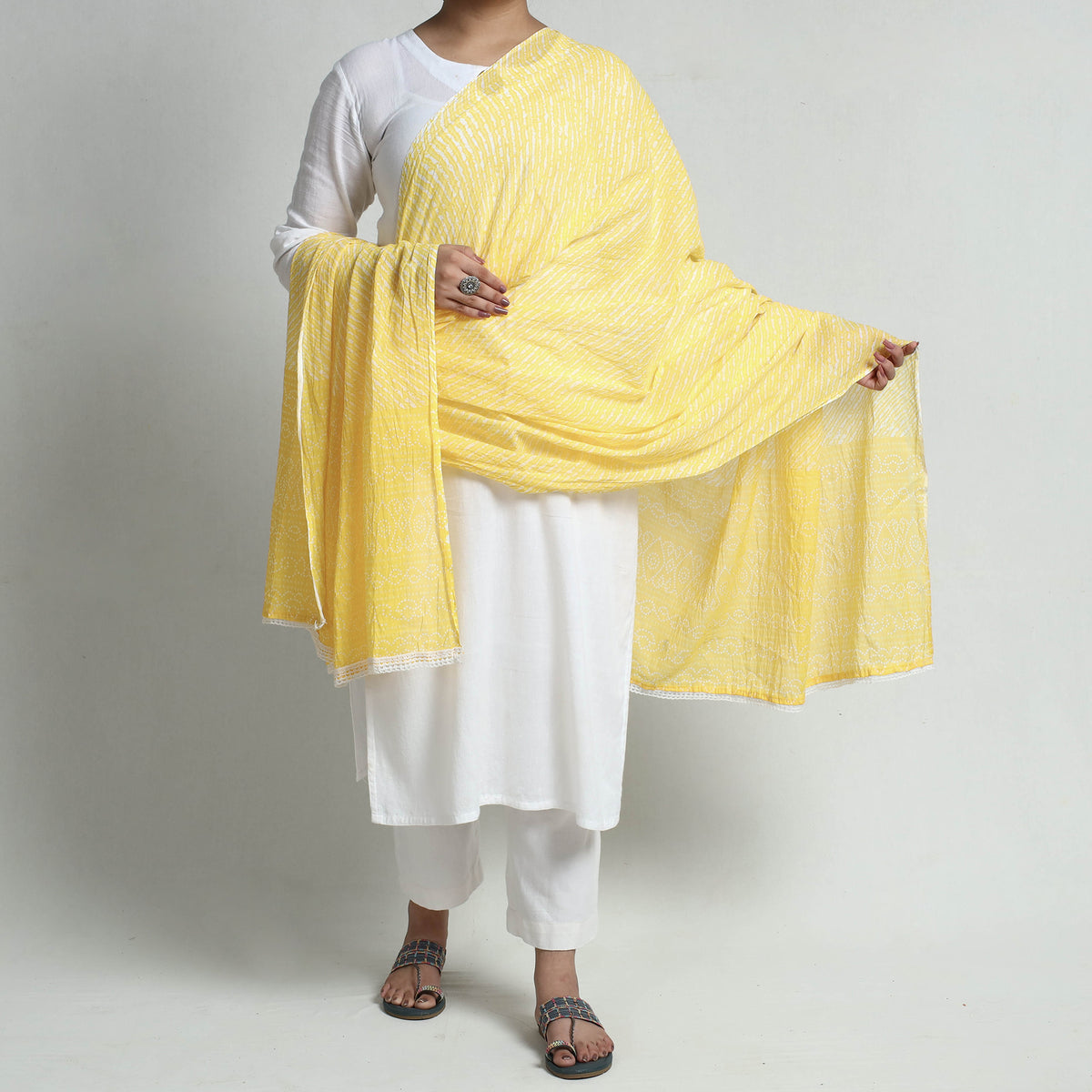 Hand Printed Cotton Dupatta