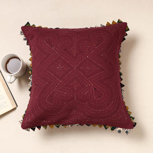 Kala Raksha Tagai Work Cotton Cushion Cover (16 x 16 in)