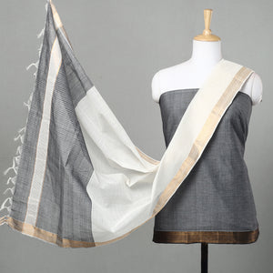 3pc Mangalagiri Handloom Cotton Suit Material Set with Zari Border