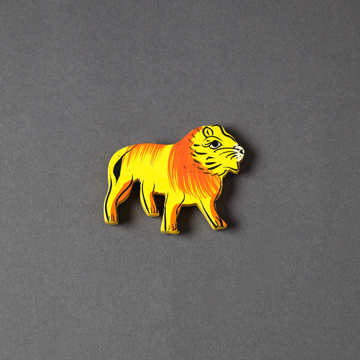 Lion - Handpainted Wooden Fridge Magnet (Medium)