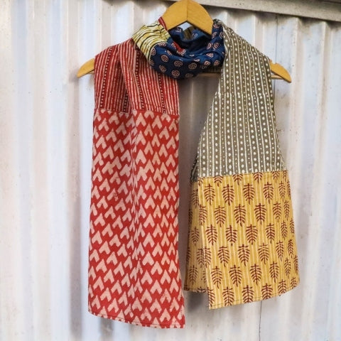 Multicolor - Akola Block Printed Patchwork Cotton Stole