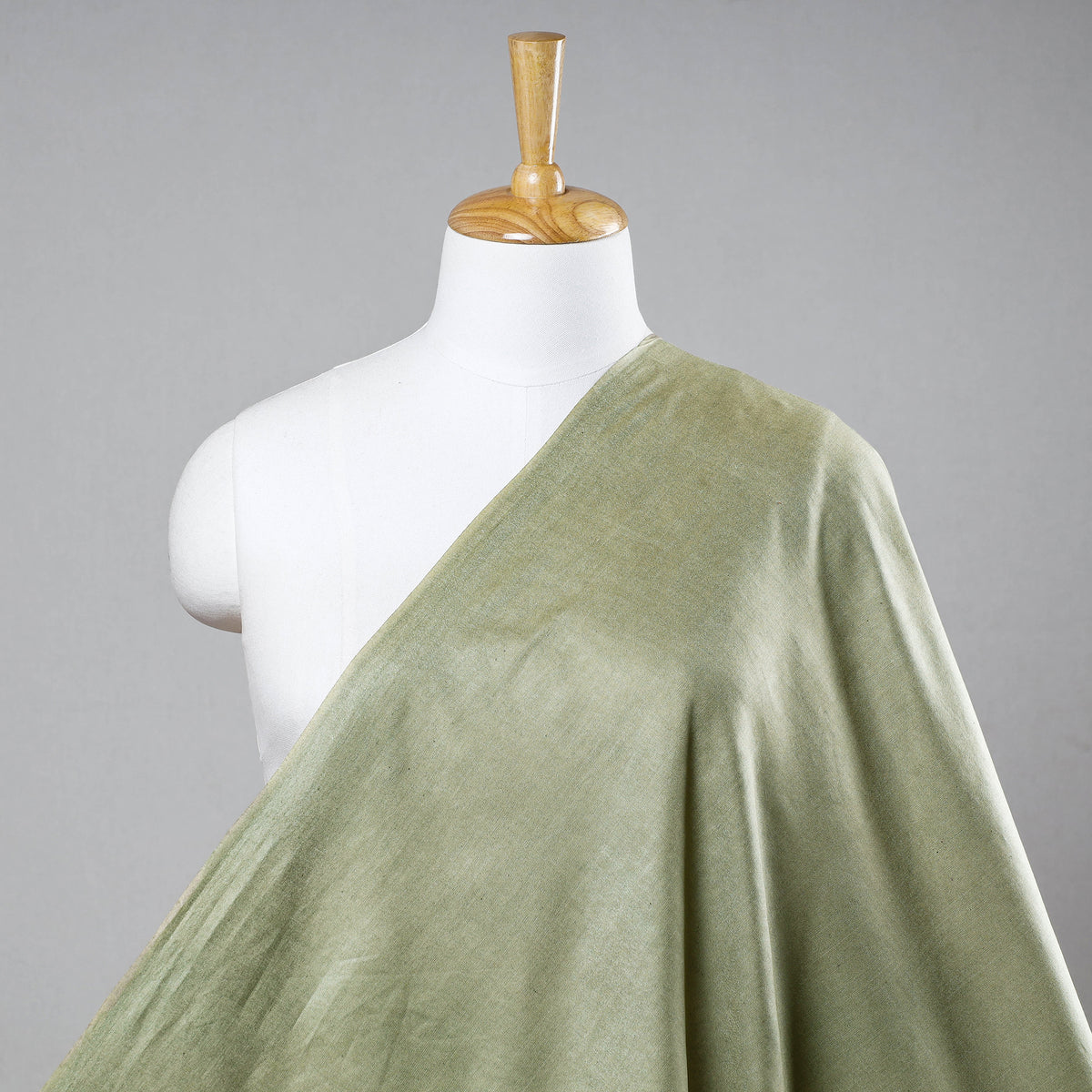 Light Moss Green Bhagalpuri Linen Cotton Fabric