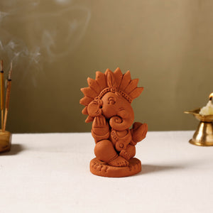 Ganesha - Handmade Terracotta God Idol (3.5 in)