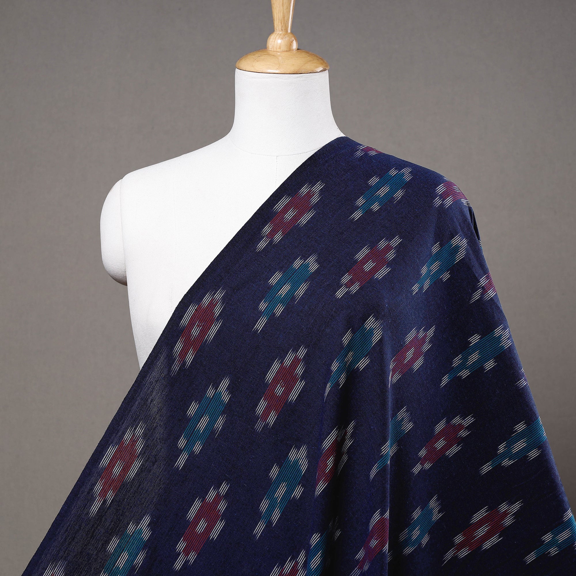 Red - Pochampally Ikat Weave Cotton Elasticated Pant 15 main image 1