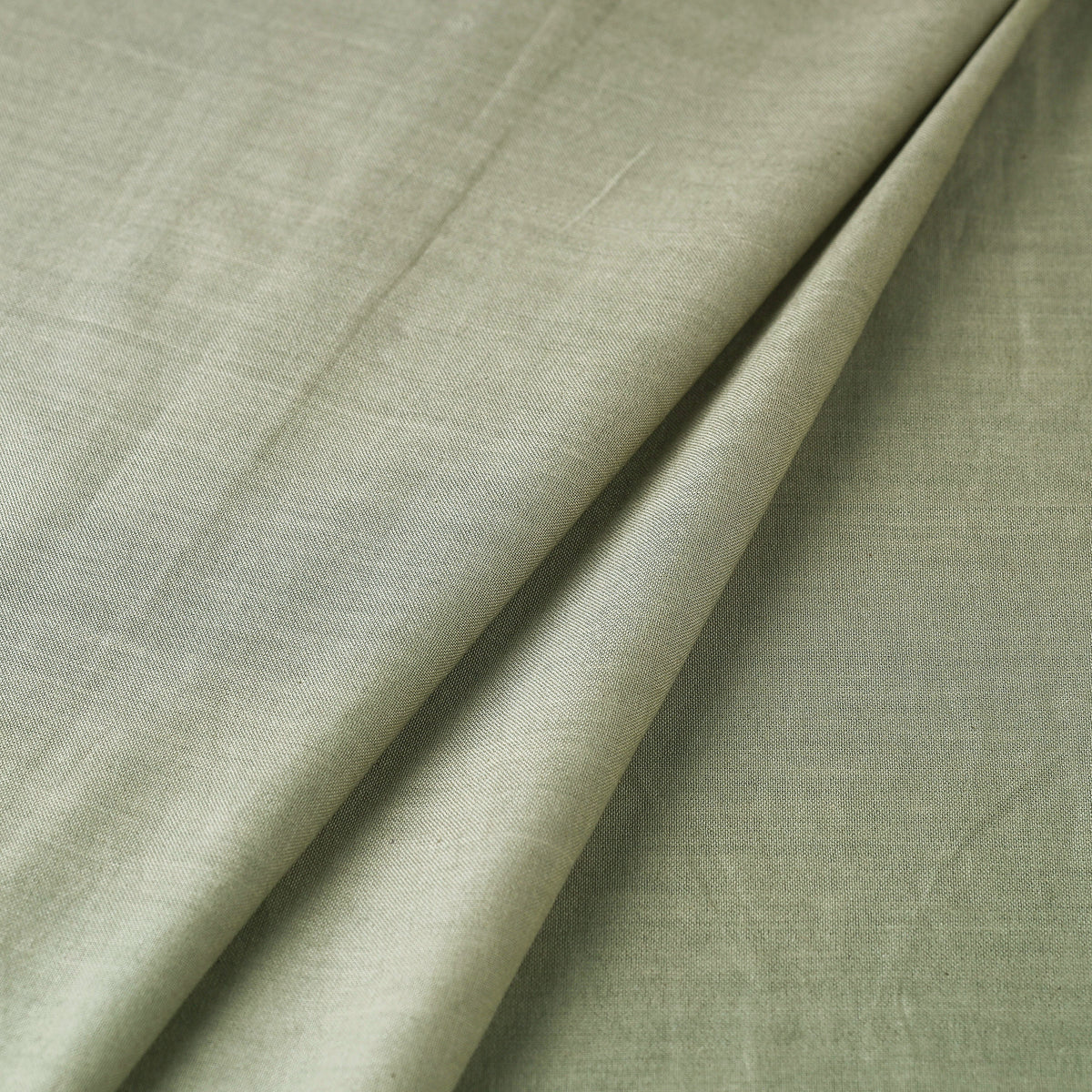 Light Moss Green Bhagalpuri Linen Cotton Fabric