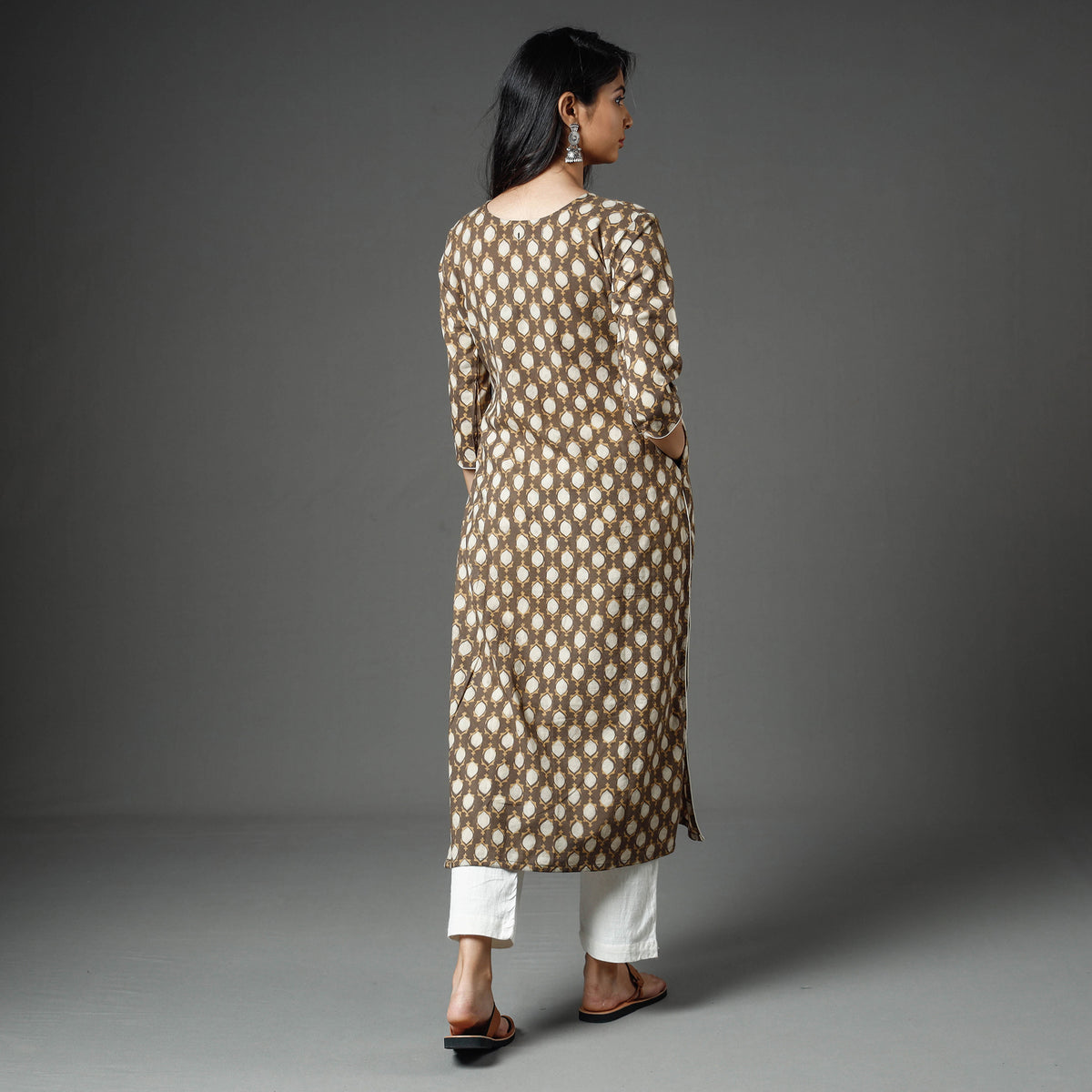 Akola Block Printed Cotton Long Kurta