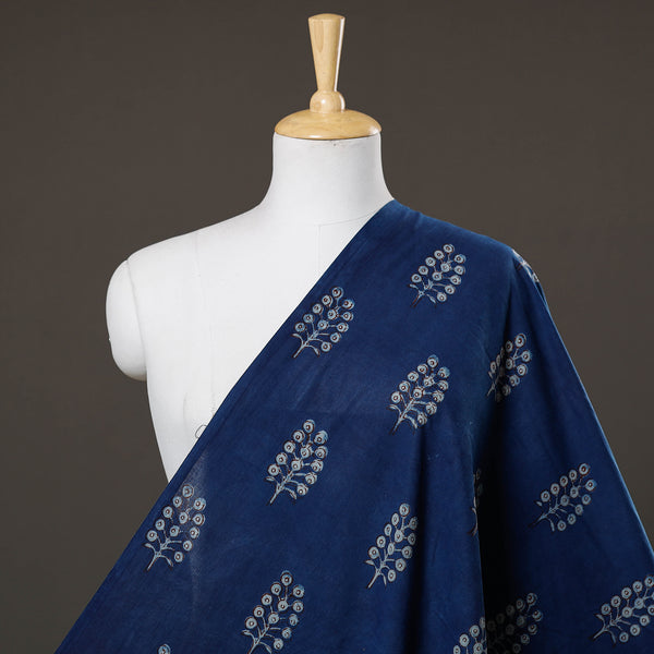 Blue - Natural Dyed Block Print Cotton Nandana Fabric 04 main image 0