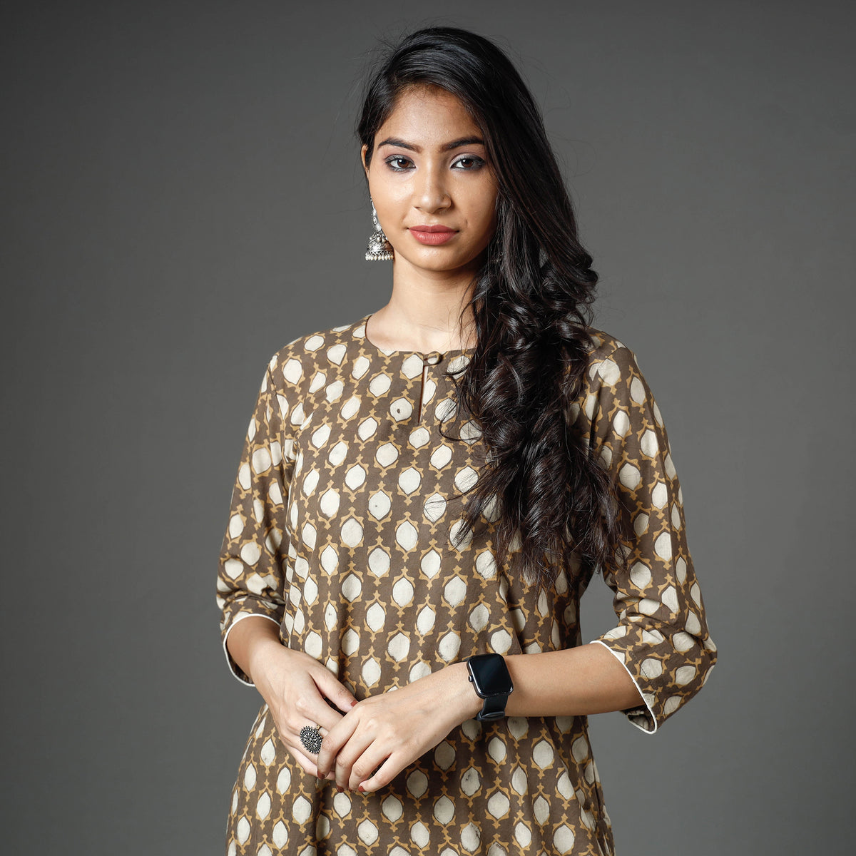 Akola Block Printed Cotton Long Kurta