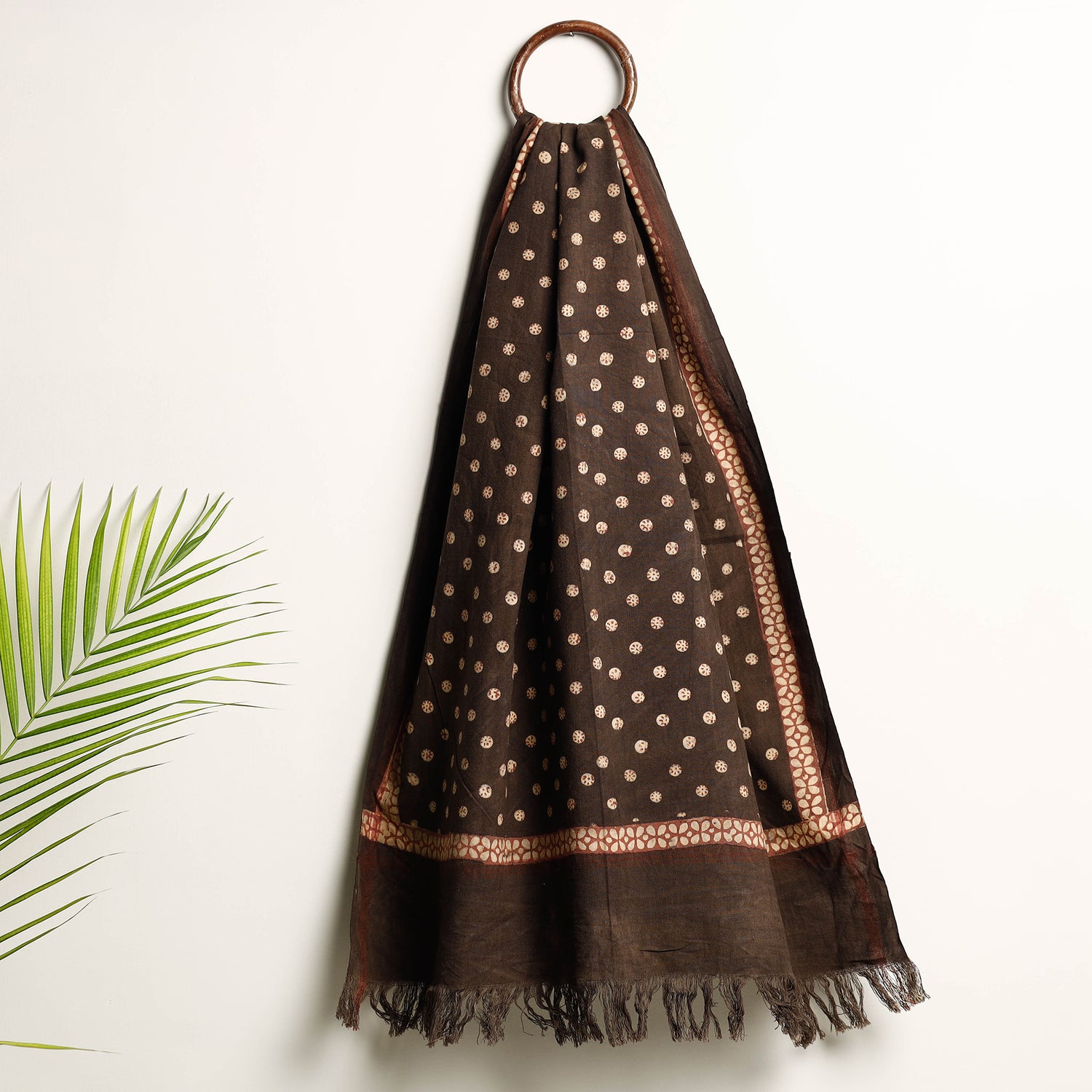 Green - Akola Block Printed Pure Handloom Cotton Towel