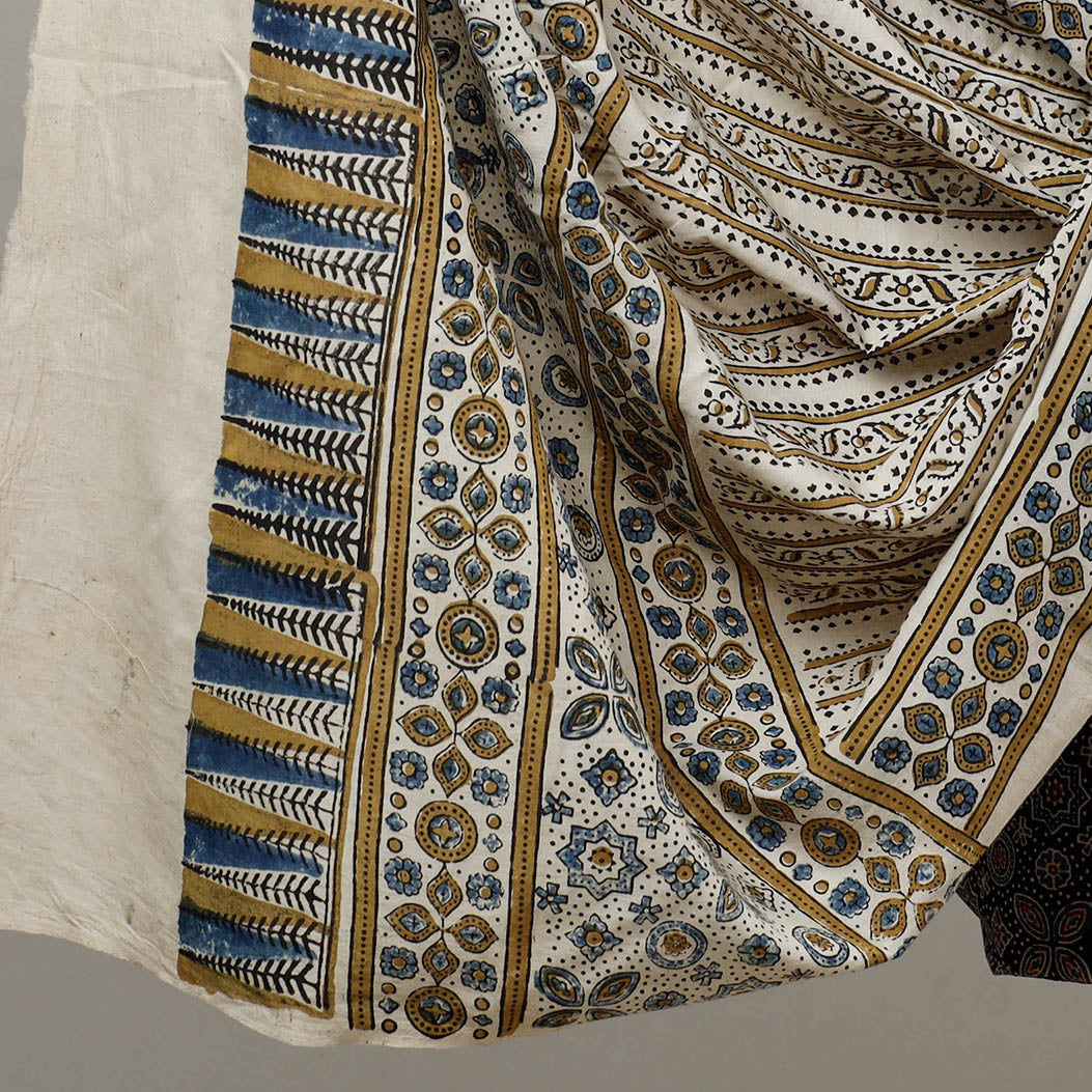3pc Ajrakh Block Printed Cotton Suit Material Set