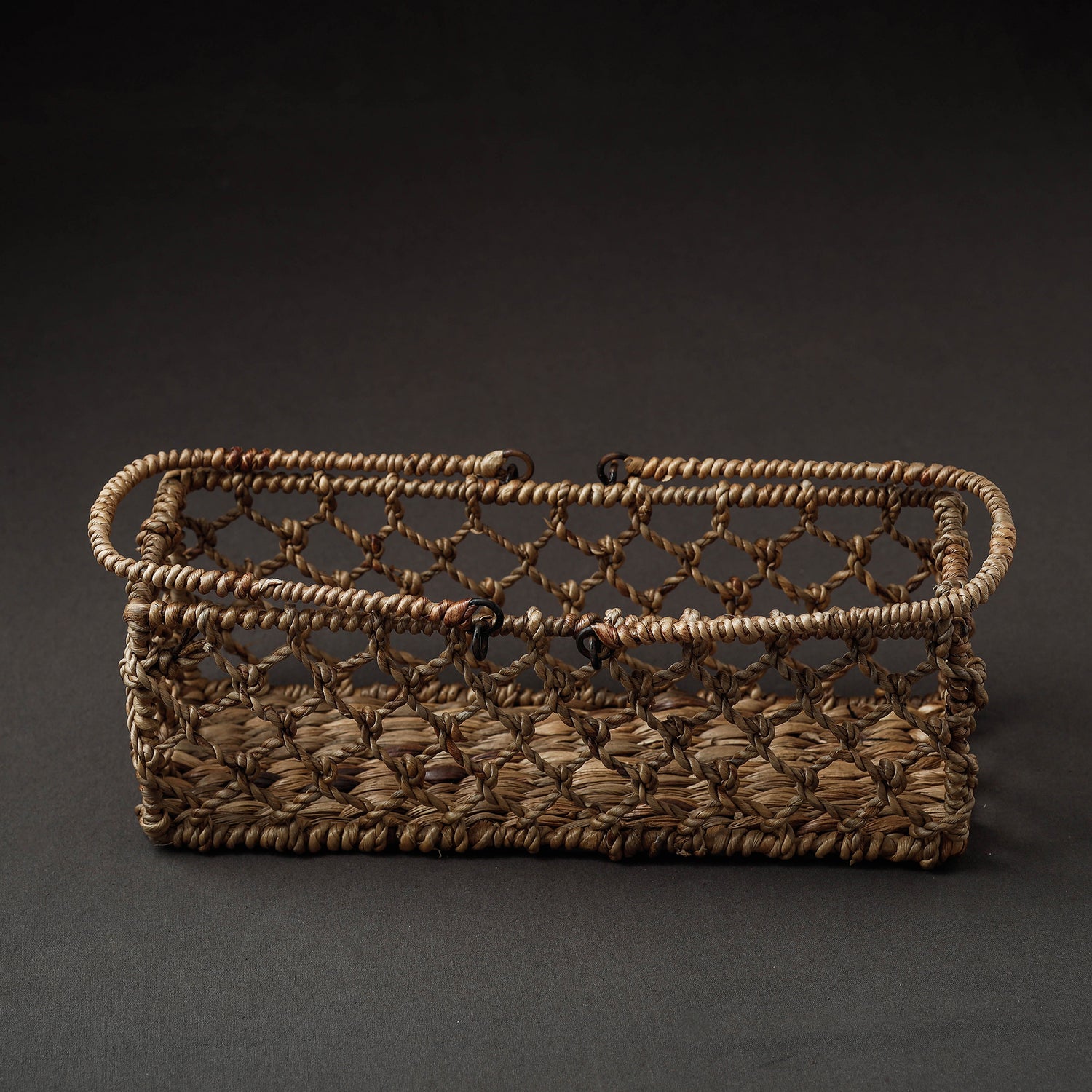 Handcrafted Organic Water Hyacinth Plush Basket (12 x 4 in)