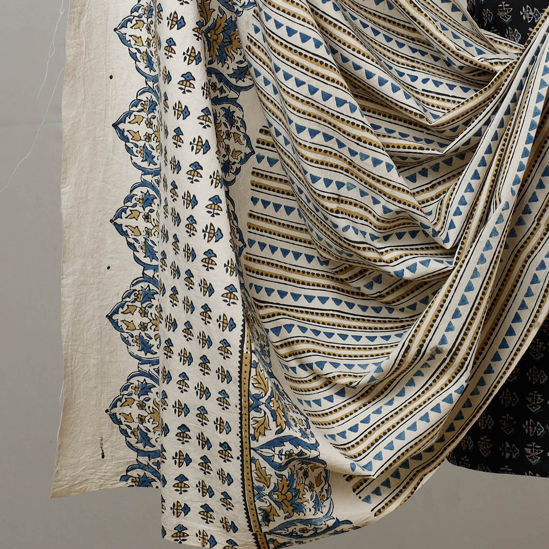 3pc Ajrakh Block Printed Cotton Suit Material Set