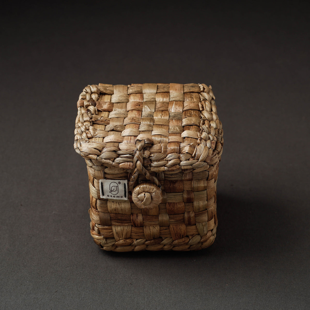 Handcrafted Organic Water Hyacinth Storage Box (5 x 5 in)