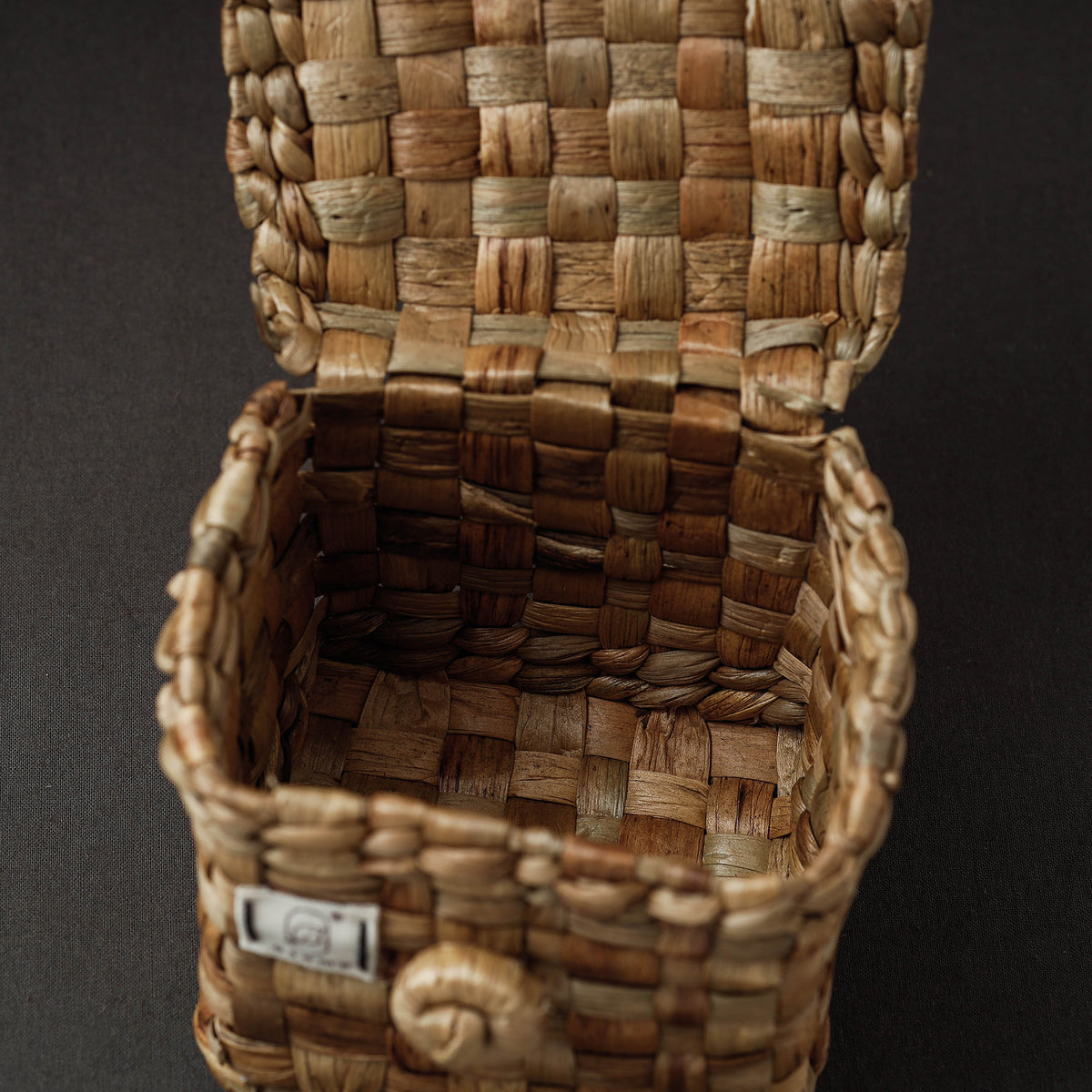Handcrafted Organic Water Hyacinth Storage Box (5 x 5 in)