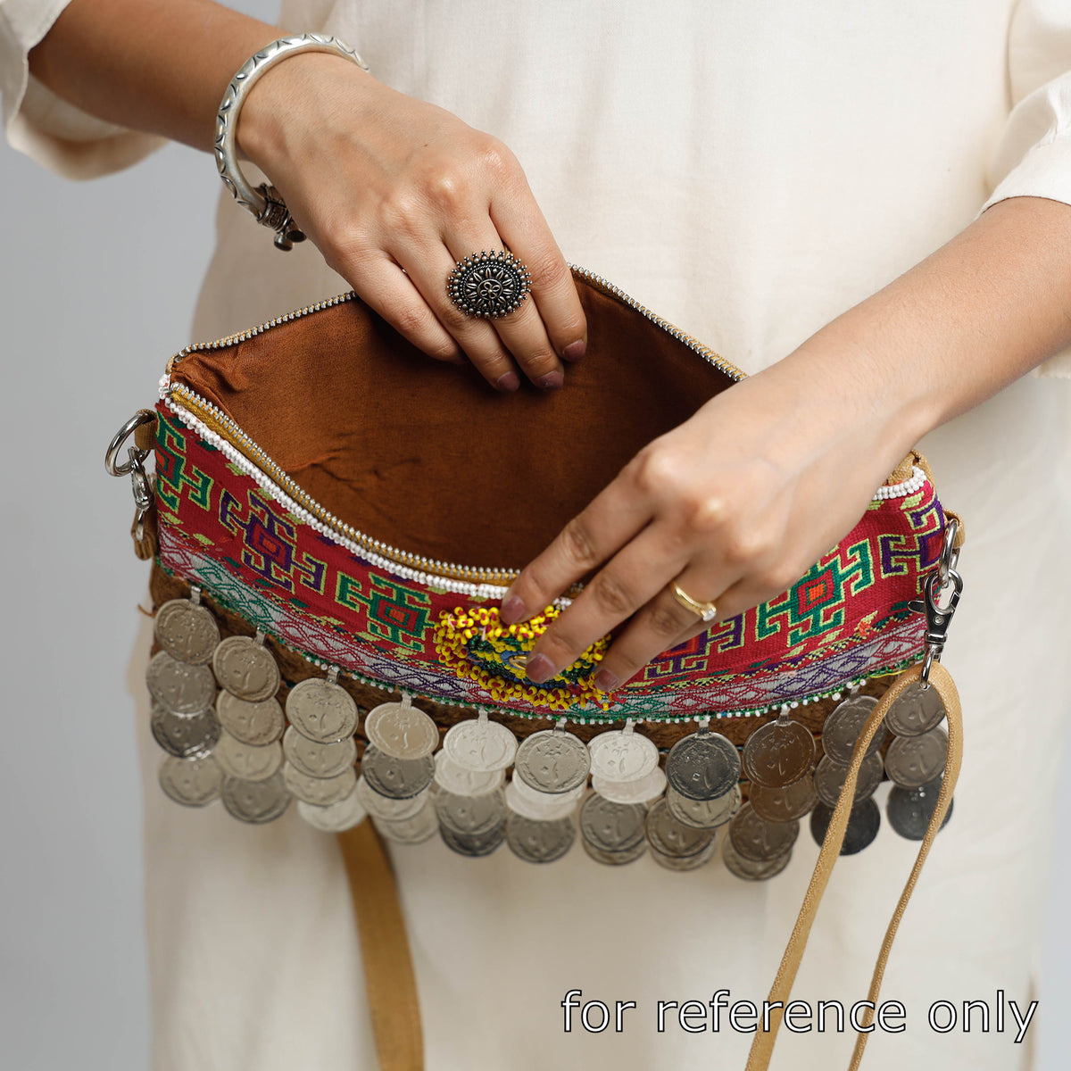 Banjara Vintage Embroidery Coin &amp; Bead Work Sling Bag