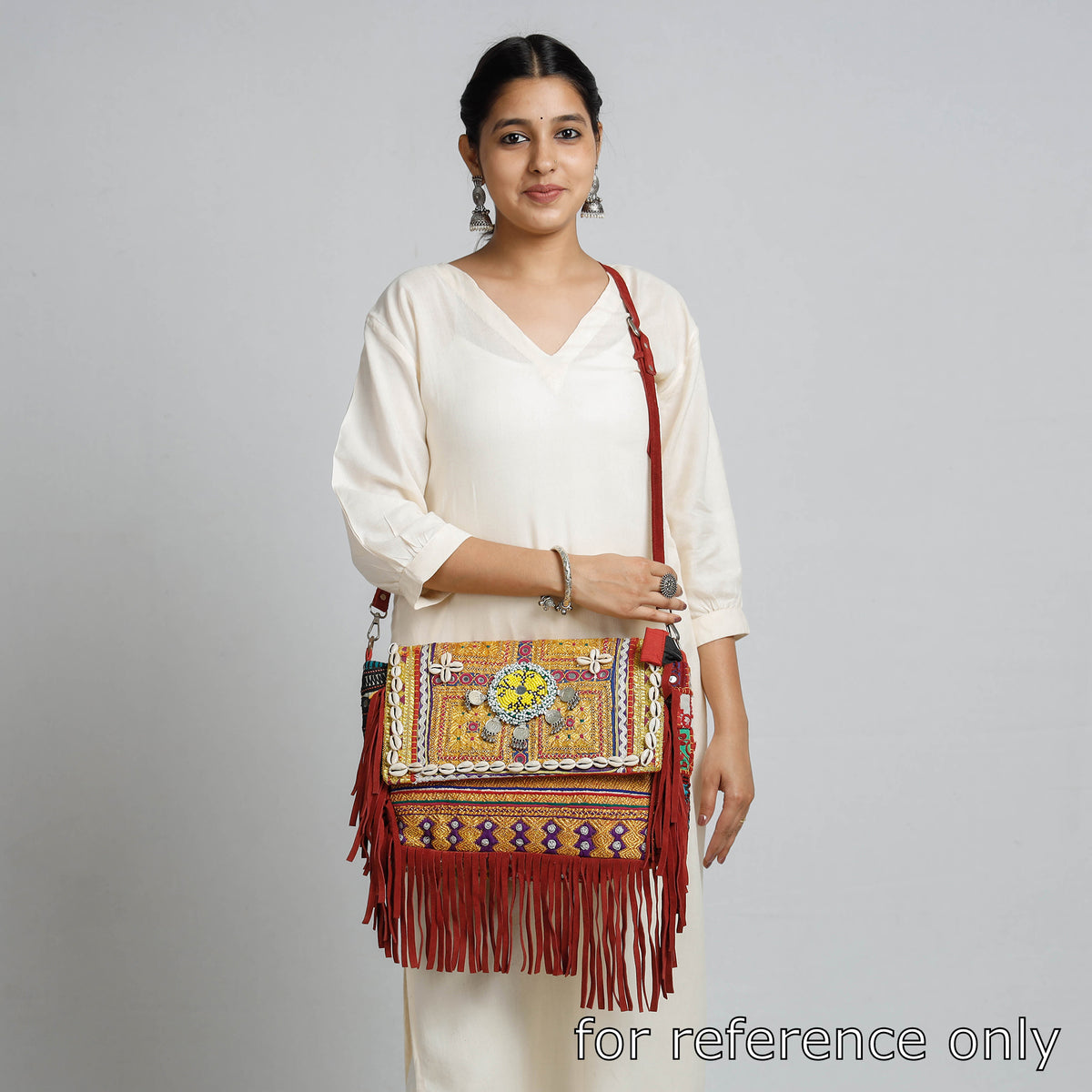 Banjara Vintage Embroidery Beads, Shell &amp; Coin Patchwork Sling Bag
