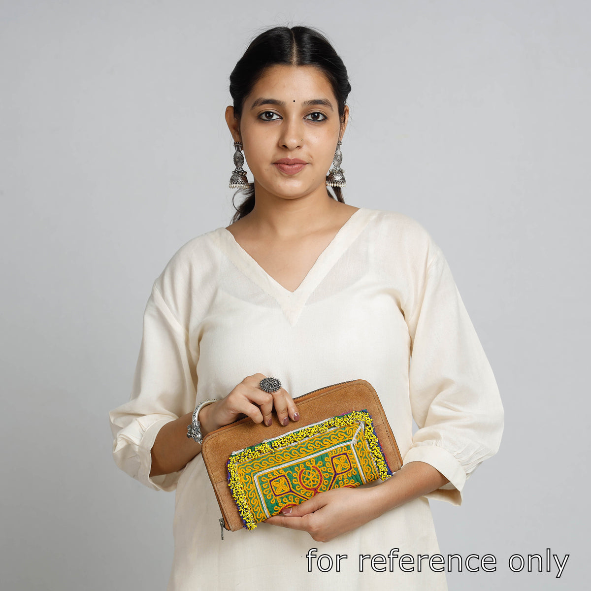 Banjara Vintage Embroidery Beadwork Suede Leather Wallet