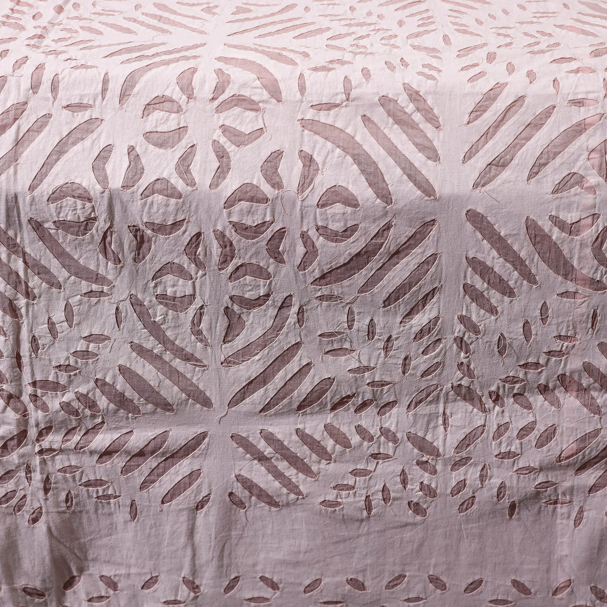 Barmer Applique Cut Work Cotton Double Bed Cover with Pillow Covers (108 x 90 in)