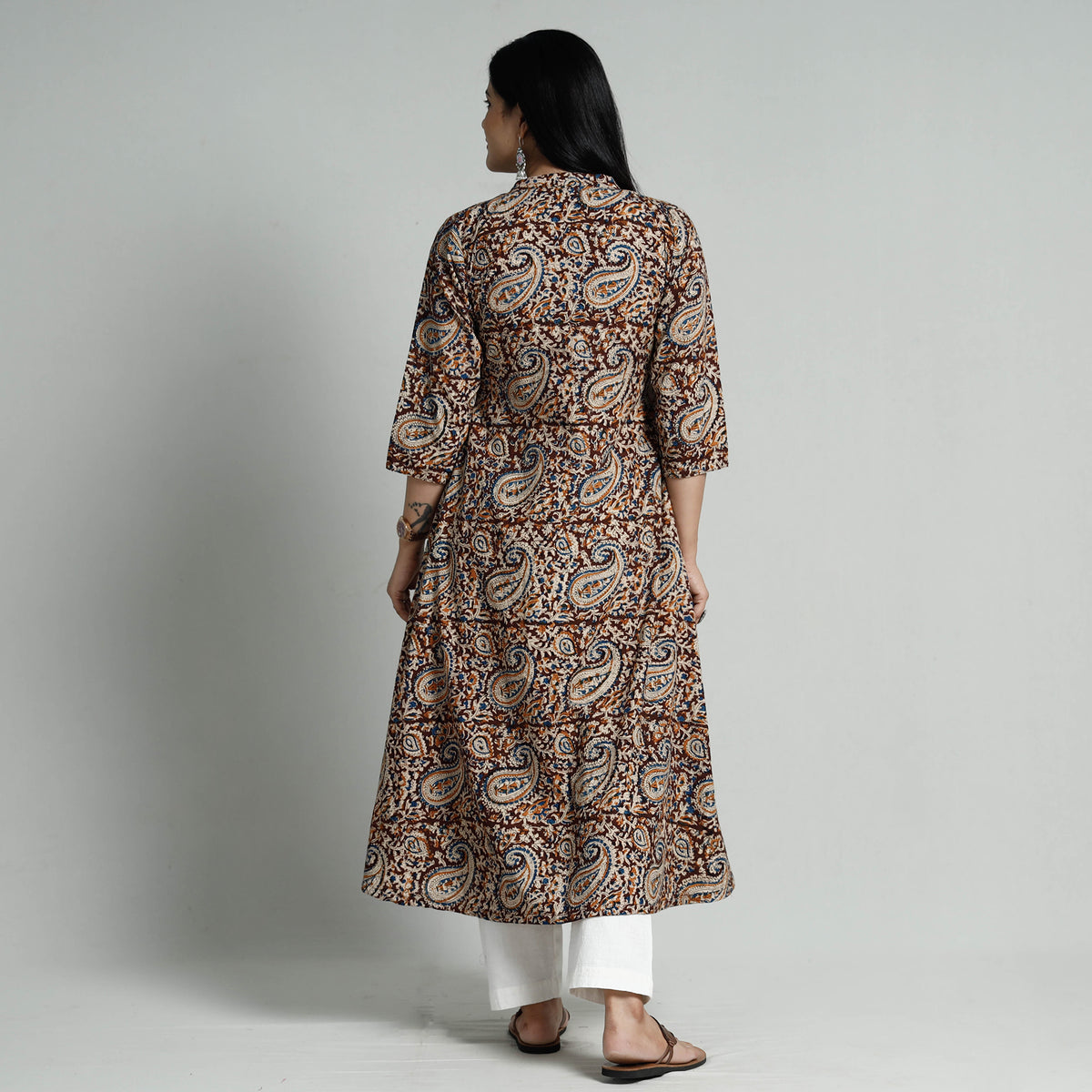 Kalamkari Hand Block Printed Cotton Long Kurti