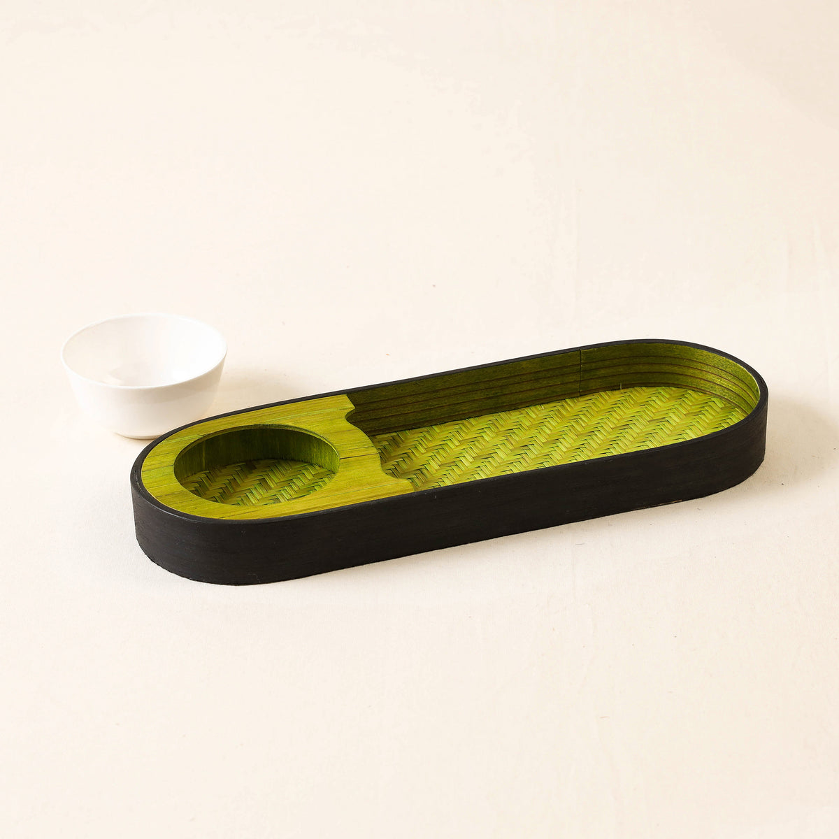 Kadam Haat Handmade Bamboo Chip &amp; Dip (Green)