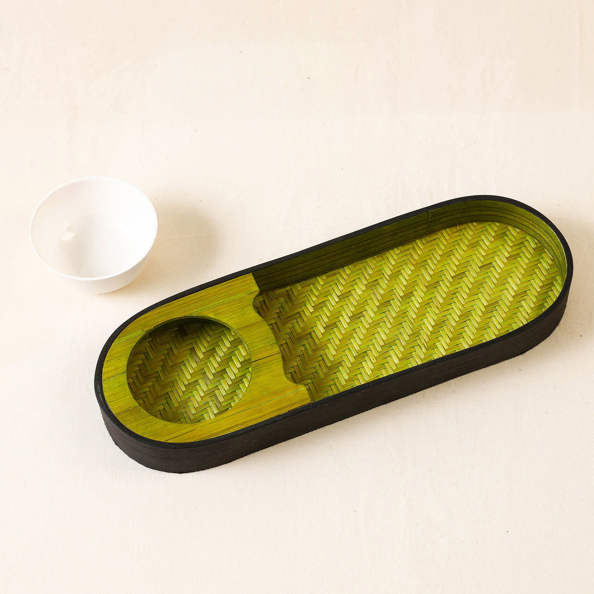 Kadam Haat Handmade Bamboo Chip &amp; Dip (Green)