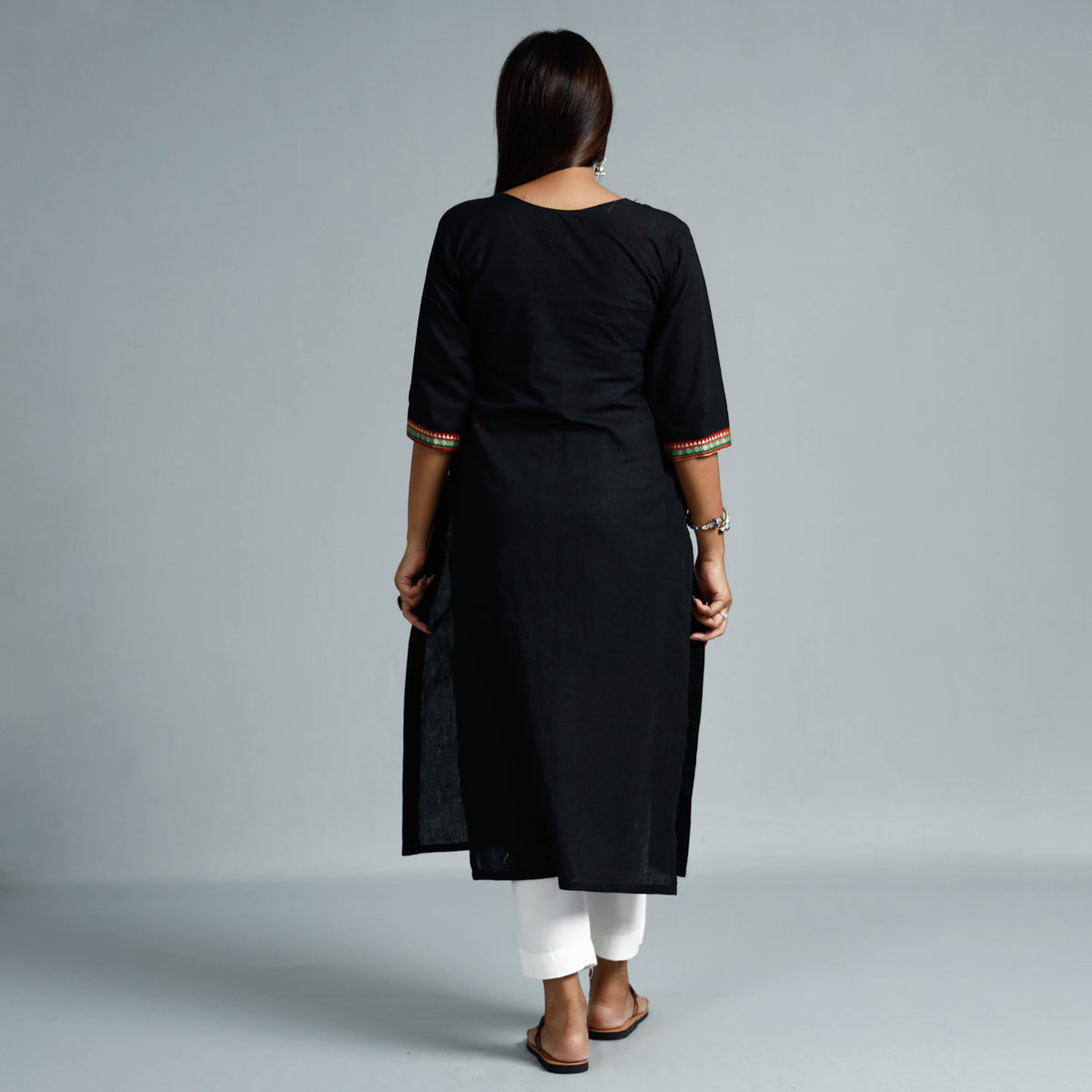 Black Dharwad Cotton Long Kurti